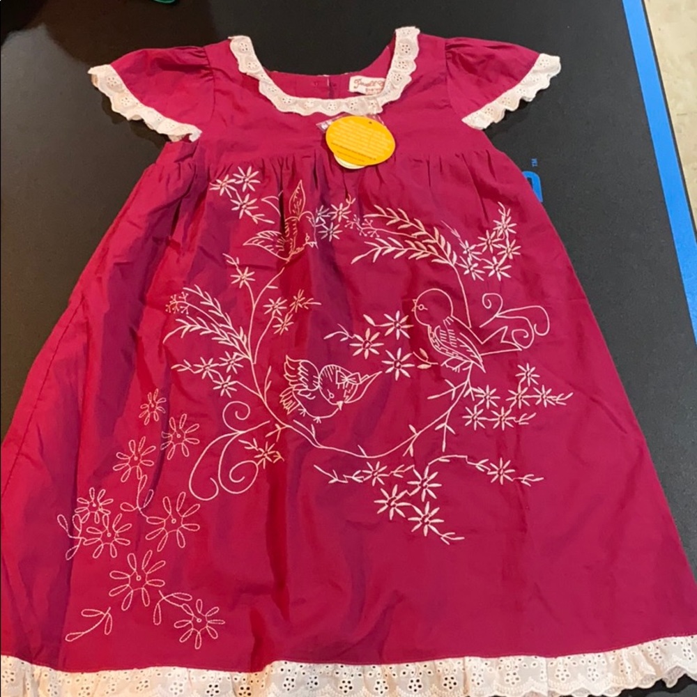 Powell craft embroidered bird dress 6-7